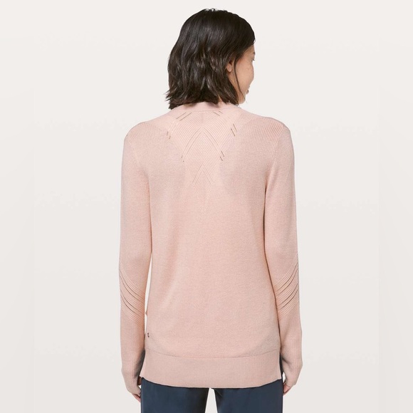 Lululemon Time To Restore Cashmere Knit Sweater Thumbholes - Misty Pink Size 8 - Picture 4 of 16